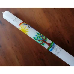 Discount Taufkerze Kommunionkerze Kommunionskerze Junge Mädchen Lebensbaum Baum Kreuz Taube Sonne Regenbogen Farbwünsche möglich Kommunionkerzen