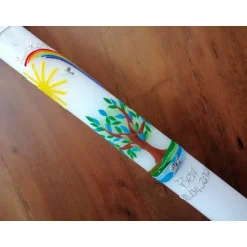 Discount Taufkerze Kommunionkerze Kommunionskerze Junge Mädchen Lebensbaum Baum Kreuz Taube Sonne Regenbogen Farbwünsche möglich Kommunionkerzen