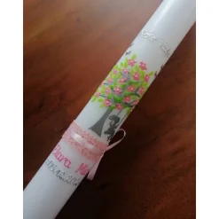 New Taufkerze Kommunionkerze Kommunionskerze Mädchen Lebensbaum Baum Schaukel modern klassisch Farbwünsche möglich Kommunionkerzen