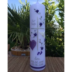 Sale Taufkerze Kreuz Mädchen, inkl. Wachsbeschriftung Hochzeitskerzen