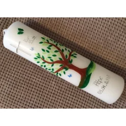 Taufkerzen|Babyprince Taufkerze, Lebensbaum, Baum, Mädchen, Junge, Kerze, Taufe, Handarbeit, keine Folie, inkl. Wachsbeschriftung, Sonne, kath