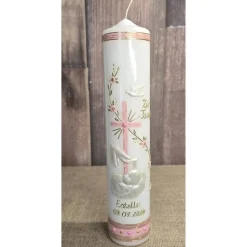 Taufkerzen|Keramikflamme Taufkerze 30x6 - Baby - Personalisierbar - in zwei Variationen