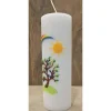 Taufkerzen|Keramikflamme Taufkerze 20x7 - Regenbogen - Sonne -Baum-
