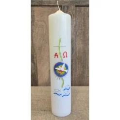 Taufkerzen|Keramikflamme Taufkerze 30x6 - Taube -