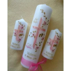 Taufkerzen|Babyprince TAUFKERZEN, SET, Taufkerze, Patenkerzen, Tischkerzen, inkl. Beschriftung, Farbwünsche möglich, Mädchen, Jungen, rosa, Ke