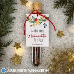 Clearance Tee Reagenzgläser weihnachtlich, personalisierte Geschenke, Früchtetee im Reagenzglas Weihnachtsgeschenke