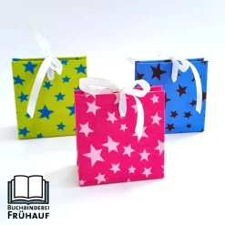 Geschenkverpackungen|Buchbinderei Frühauf Teebeutelbuch Teealbum Hardcover Weihnachten Sterne