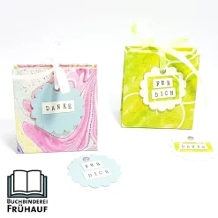Teebeutelbuch Teealbum Hardcover, 2 Varianten-Marmorpapier oder Kleisterpapier Geschenkverpackungen
