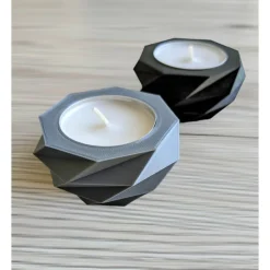 Kerzen & Beleuchtung|ArtisanGifts Teelichter mit Halter im Low Poly Design - Stilvolle Deko in klassischen Farben - Teelichthalter als Geschenkidee