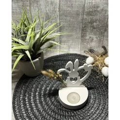 Osterdeko|Frau Yakusas KreativChaos Teelichthalter Einschieber Raysin Osterhase Herz Trockenblumen Geschenkidee Ostern Mitbringsel Dekoration Homedekor weiß