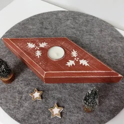 Kerzen & Beleuchtung|SD Holzdesign Teelichthalter Raute Massivholz