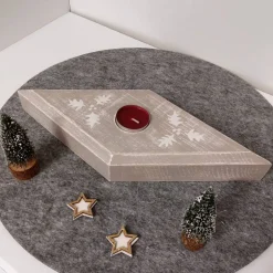 Kerzen & Beleuchtung|SD Holzdesign Teelichthalter Raute Massivholz