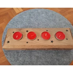 Online Teelichthalter/Adventsbalken aus Holz Adventskränze