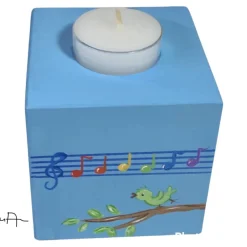 Outlet Teelichthalter/Kerzenwürfel/Teelichtwürfel aus Holz "Du bist ein Ton in Gottes Melodie" zur Taufe/Kommunion/Konfirmation Geschenke