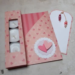 Glückwunschkarten|Peggys Kreativecke Teelichtkarte mit Herzen