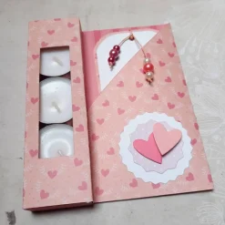 Glückwunschkarten|Peggys Kreativecke Teelichtkarte mit Herzen