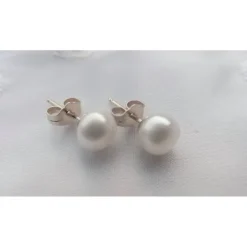New 4-teiliger Hochzeitsschmuck mit echten(!) Süßwasser-Perlen, Sterling-Silber und Kristallkugeln Brautschmuck