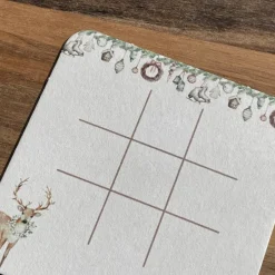 Weihnachtsgeschenke|plietschunhartlik Tic Tac Toe – Weihnachtsedition im Miniformat (inkl. Spielplan, Marmorsteine & Baumwollsäckchen)
