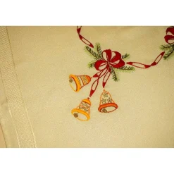 Outlet Tischdecke Weihnachten Adventzeit Glocken Tischtuch Weihnachtstischdecke handbestickte Tischdecke Mitteldecke Tischdekor Weihnachtsbaumdecken