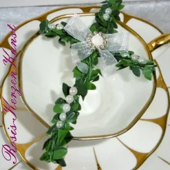 Sale TISCHDEKO * 3tlg. * dekorierte BUCHSBAUMKREUZE *  Taufe * Kommunion * Hochzeit * Feste * Tischaufleger * Tischdekoration