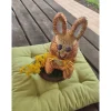 Best Tischdeko auf Baumscheibe Ostern Hase in Paillettentechnik Osterdeko