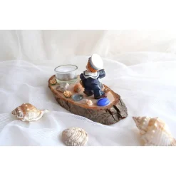 Discount Tischdeko Baumscheibe "Matrose mit Anker" Tischdekoration