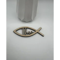 Clearance Tischdeko Fische mit Name, 10 Stück, Personalisierte Streudeko Fisch Andenken Dekoration für Taufe Kommunion Firmung Kon Dekoration