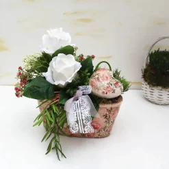 Tischdekoration|DeinZuhause Tischdeko Gesteck Rosen mit Herz