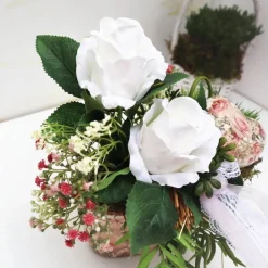Tischdekoration|DeinZuhause Tischdeko Gesteck Rosen mit Herz