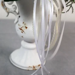 Tischgesteck mit Rose, weiß edel, Tischdeko Tischdekoration
