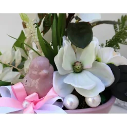 Tischdekoration|DeinZuhause Tischgesteck Tischdeko rosa weiß