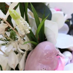 Tischdekoration|DeinZuhause Tischgesteck Tischdeko rosa weiß