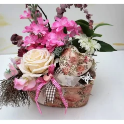 Tischdekoration|DeinZuhause Tischgesteck Tischdeko romantisch  mit Rose