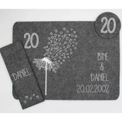 Hot Tischset zum Hochzeitstag, Valentistag, Jubiläum Tischdekoration