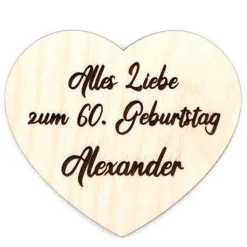 Hot Tischstreu Holz 9tlg. Personalisiert Geburtstagszahl mit Namen Deko Herzen Basteln, Verzieren, Dekorieren DIY Tischdekoration