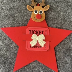 Geldgeschenke|DiyDrei Toller Filzstern rot, mit Elchmotiv, Gutschein, Ticket, Geldgeschenk