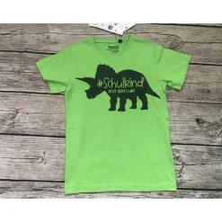 Sale Tolles T-shirt gr.116/122 Einschulung Schulkind in grün mit Dino Kinder Einschulung