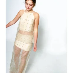 Hochzeitskleider|YSTEER TOP und ROCK mit Perlen bestickt transparent