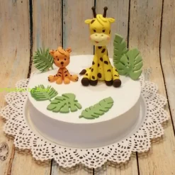 Hot Tortenaufleger Fondant Geburtstag Tortendeko Safari Giraffe Gerda und Tiger Baby Tortendekoration