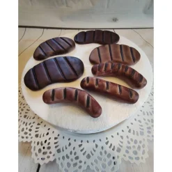 Tortendekoration|Tortendeko by Mona Tortenaufleger Fondant Zuckerfigur Geburtstag Grilltorte Würstchen Schnitzel Kotelett
