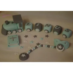 Tortendekoration|Tortendeko by Mona Tortenaufleger Fondant Zuckerfigur Geburt , Taufe