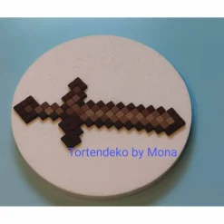 Hot Tortenaufleger Fondant Zuckerfigur Tortenbild Tortendeko Tortendekoration Fondantplatte Minecraft Schwert Tortendekoration