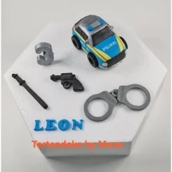 Best Tortenaufleger Fondantdeko  Tortendeko Tortentopper Polizeiauto  Polizei Tortendekoration