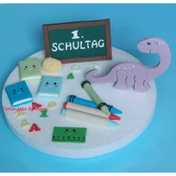 Einschulung|Tortendeko by Mona Tortendeko  Fondant Schulanfang Schule Einschulung SchulsetTortendeko Tortentopper Tortenaufleger Fondant Schulanfang Sc