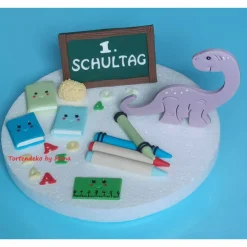 Einschulung|Tortendeko by Mona Tortendeko  Fondant Schulanfang Schule Einschulung SchulsetTortendeko Tortentopper Tortenaufleger Fondant Schulanfang Sc