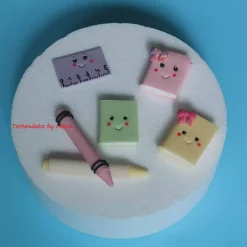 Einschulung|Tortendeko by Mona Tortendeko  Fondant Schulanfang Schule Einschulung SchulsetTortendeko Tortentopper Tortenaufleger Fondant Schulanfang Sc