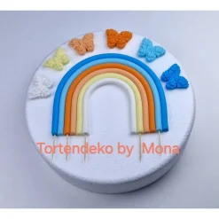 Tortendekoration|Tortendeko by Mona Tortendeko Tortentopper Regenbogen pastell , Rainbow