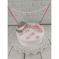 Tortendekoration|Tortendeko by Mona Tortendeko Tortentopper Tortenaufleger Taufe Zug Mädchen