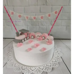 Tortendekoration|Tortendeko by Mona Tortendeko Tortentopper Tortenaufleger Taufe Zug Mädchen