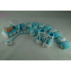 Tortendekoration|Tortendeko by Mona Tortendeko Tortentopper Tortendeko Fondant Zuckerfigur Zug Taufe,Geburt